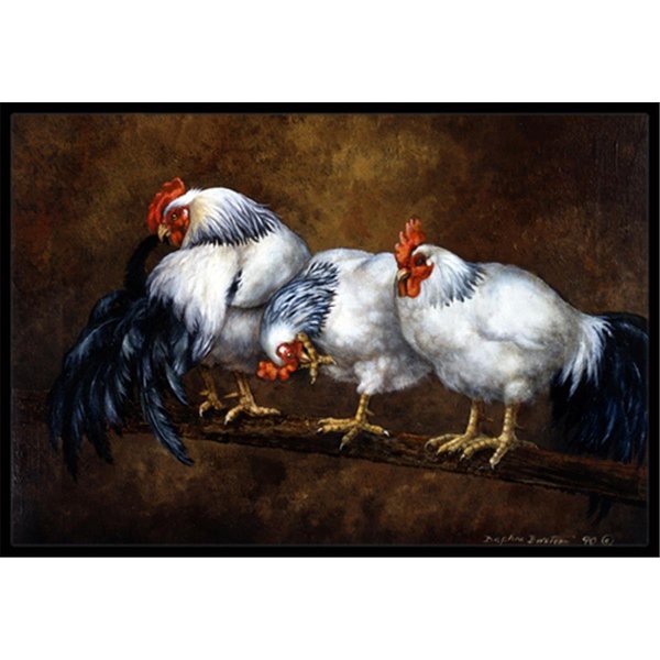 Carolines Treasures Roosting Rooster & Chickens Indoor or Outdoor Mat, 18 x 27 CA78652